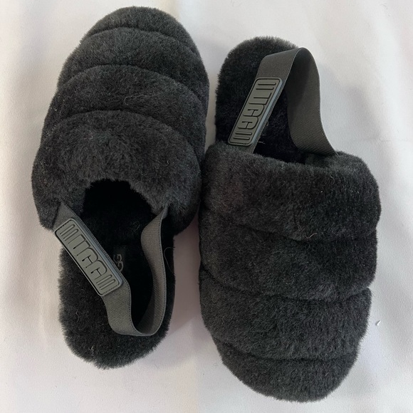 UGG  Plataform Sleepers / slides size 9 Wool Black Women’s‎ NWOB - Picture 2 of 11
